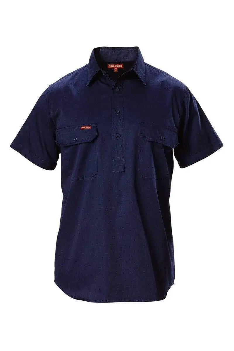 Hard Yakka Cotton Drill Shirt Closed Front Short Sleeve Y07540 Metro Workwear.